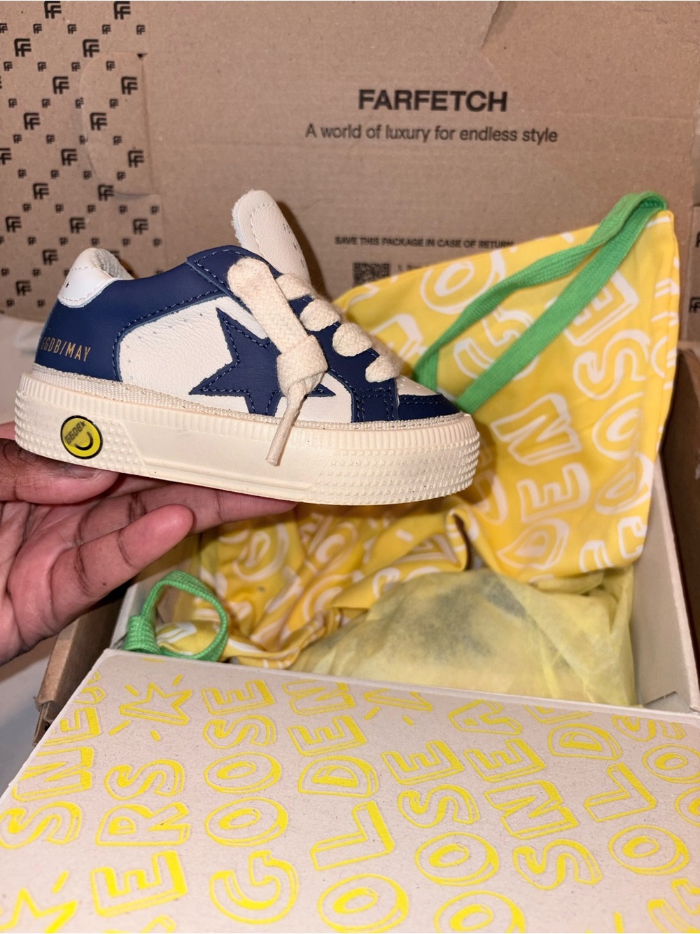 Golden Goose Kids Navy & White Star Low-Top Sneaker
